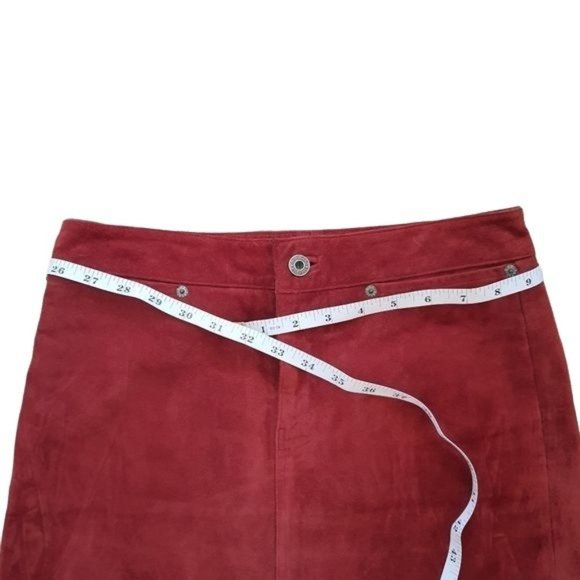 Gap Vintage Genuine Red Leather Suede Skirt - Picture 6 of 9